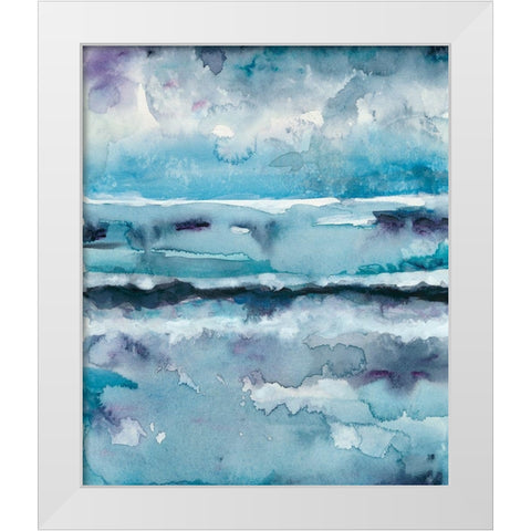 Blue Tide II White Modern Wood Framed Art Print by Zarris, Chariklia