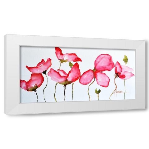Horizontal Flores II White Modern Wood Framed Art Print by Herrera, Leticia