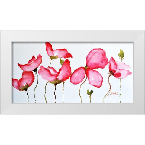 Horizontal Flores II White Modern Wood Framed Art Print by Herrera, Leticia