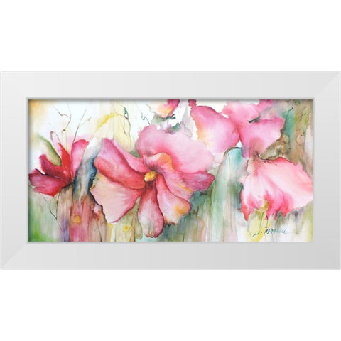Horizontal Flores III White Modern Wood Framed Art Print by Herrera, Leticia