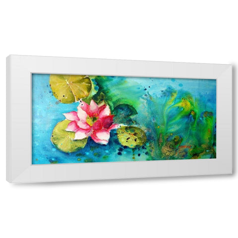 Horizontal Flores VI White Modern Wood Framed Art Print by Herrera, Leticia