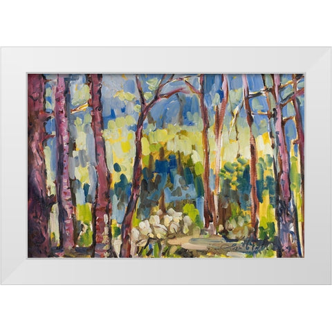 Brushy Treeline I White Modern Wood Framed Art Print by Ferrell, Erin McGee