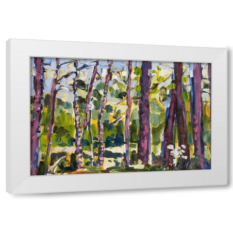 Brushy Treeline II White Modern Wood Framed Art Print by Ferrell, Erin McGee