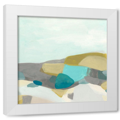 Fieldscape Vista I White Modern Wood Framed Art Print by Vess, June Erica