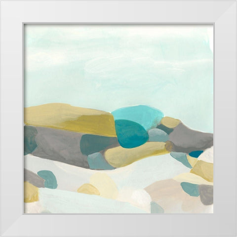 Fieldscape Vista II White Modern Wood Framed Art Print by Vess, June Erica
