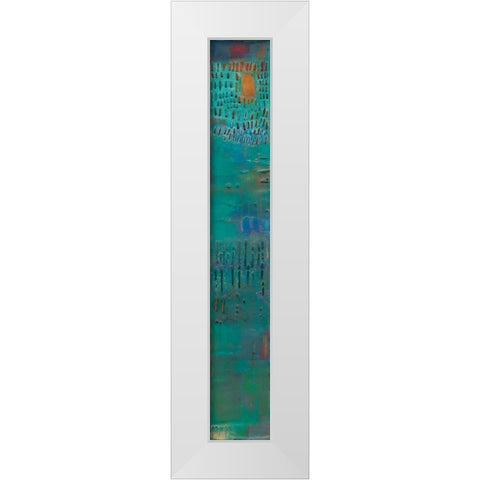 Reedy Blue II White Modern Wood Framed Art Print by Jachimiec, Sue