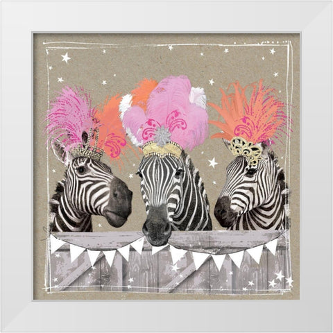 Fancy Pants Zoo II White Modern Wood Framed Art Print by Gower, Hammond