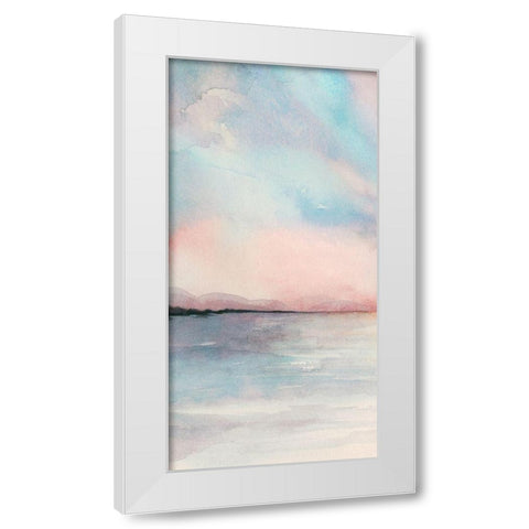 Sea Sunset Triptych I White Modern Wood Framed Art Print by Popp, Grace