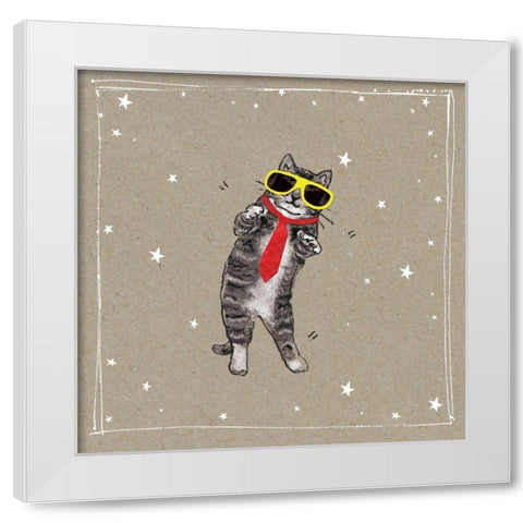 Fancypants Cats I White Modern Wood Framed Art Print by Gower, Hammond