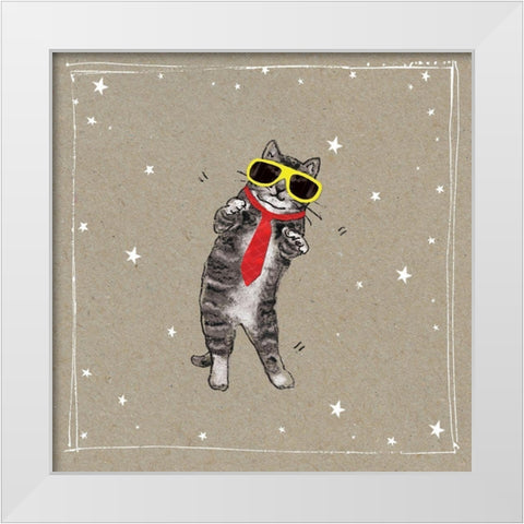 Fancypants Cats I White Modern Wood Framed Art Print by Gower, Hammond