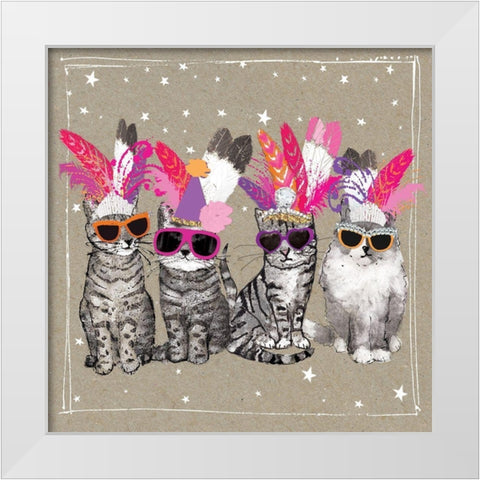 Fancypants Cats VI White Modern Wood Framed Art Print by Gower, Hammond