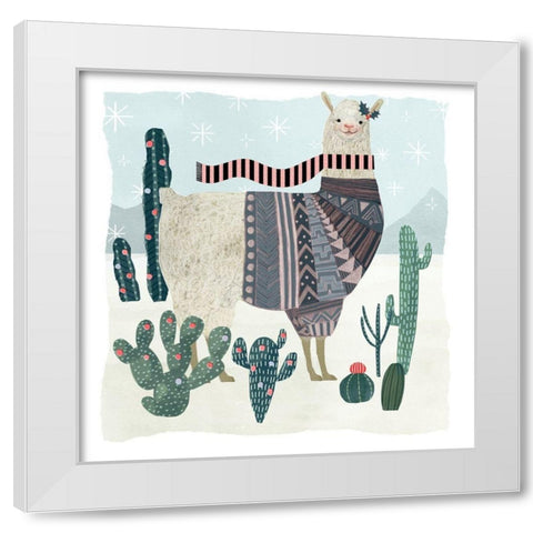 Holiday Llama II White Modern Wood Framed Art Print by Borges, Victoria