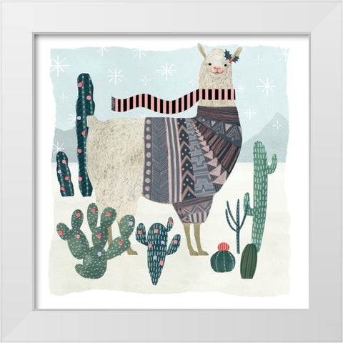 Holiday Llama II White Modern Wood Framed Art Print by Borges, Victoria