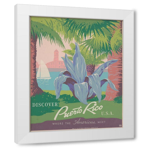 Custom See South America IV White Modern Wood Framed Art Print by Studio W