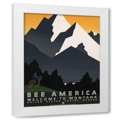 Custom See America VI White Modern Wood Framed Art Print by Studio W