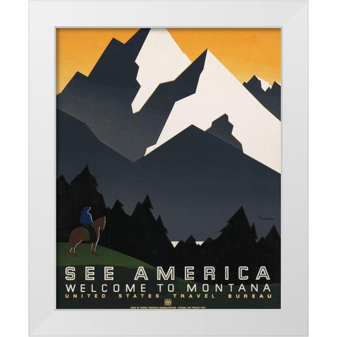 Custom See America VI White Modern Wood Framed Art Print by Studio W