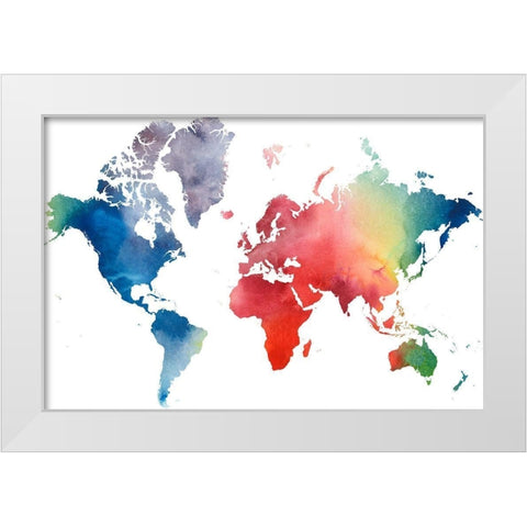 Rainbow World White Modern Wood Framed Art Print by Popp, Grace
