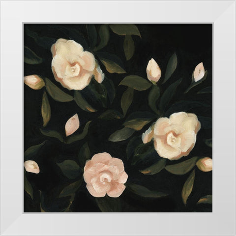 Evening Gardenias I White Modern Wood Framed Art Print by Scarvey, Emma