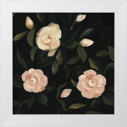 Evening Gardenias II White Modern Wood Framed Art Print by Scarvey, Emma