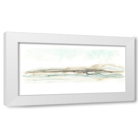 Liquid Hillscape II White Modern Wood Framed Art Print by Vess, June Erica