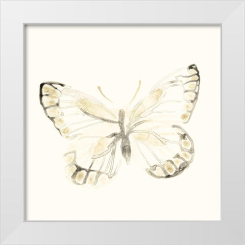 Sepia Butterfly Impressions I White Modern Wood Framed Art Print by Vess, June Erica