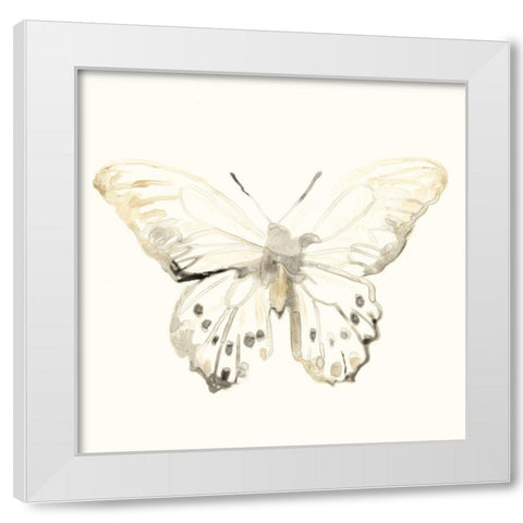 Sepia Butterfly Impressions II White Modern Wood Framed Art Print by Vess, June Erica