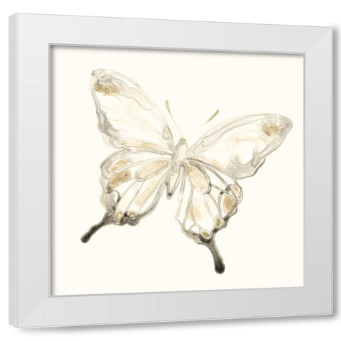 Sepia Butterfly Impressions IV White Modern Wood Framed Art Print by Vess, June Erica