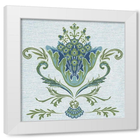 Serene Chintz I White Modern Wood Framed Art Print by Wang, Melissa