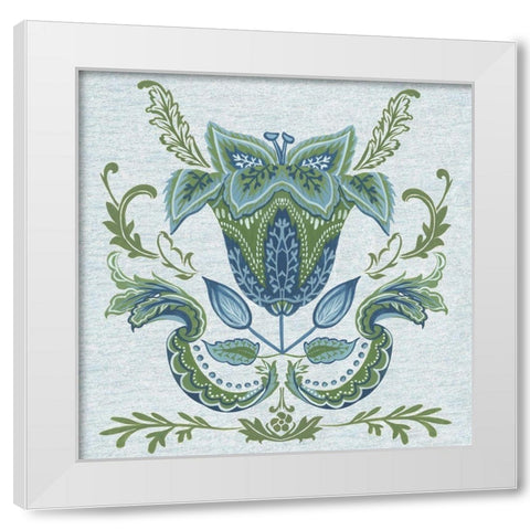 Serene Chintz II White Modern Wood Framed Art Print by Wang, Melissa