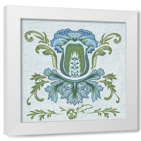 Serene Chintz III White Modern Wood Framed Art Print by Wang, Melissa