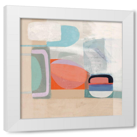 Multiform IV White Modern Wood Framed Art Print by Borges, Victoria
