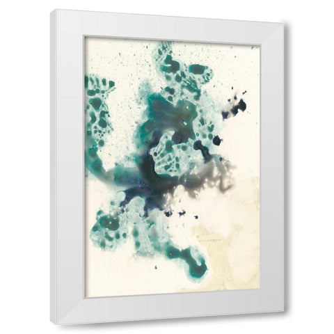 Teal Tributary I White Modern Wood Framed Art Print by Goldberger, Jennifer