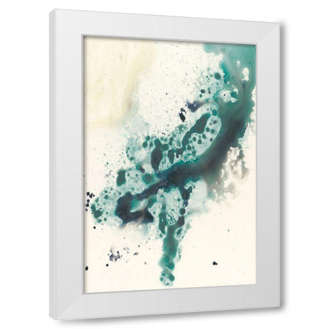 Teal Tributary II White Modern Wood Framed Art Print by Goldberger, Jennifer