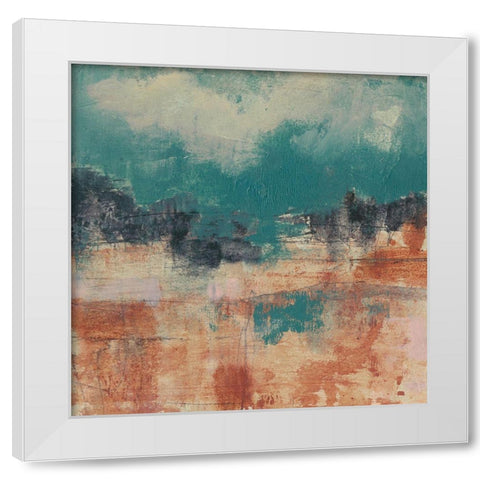 Teal Sky II White Modern Wood Framed Art Print by Goldberger, Jennifer