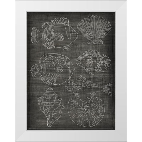 Sea Chart I White Modern Wood Framed Art Print by Zarris, Chariklia