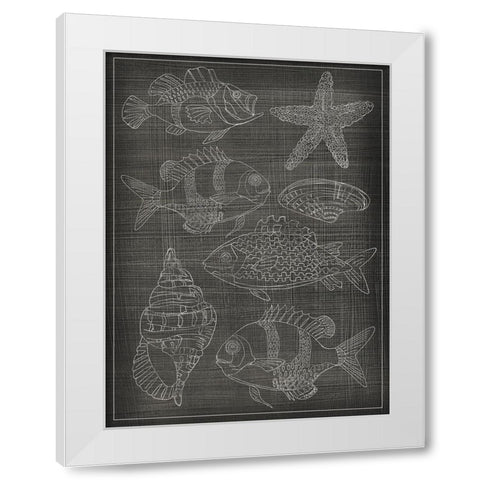 Sea Chart II White Modern Wood Framed Art Print by Zarris, Chariklia