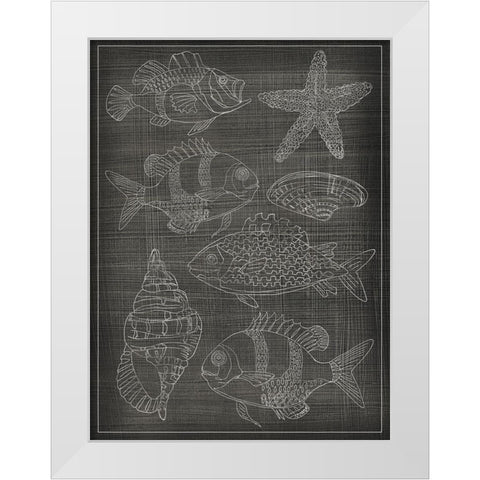 Sea Chart II White Modern Wood Framed Art Print by Zarris, Chariklia