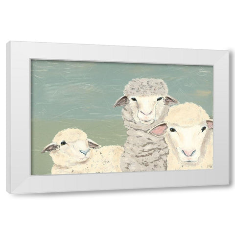 Bashful Sheep II White Modern Wood Framed Art Print by Reynolds, Jade