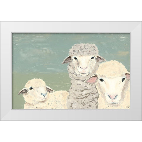 Bashful Sheep II White Modern Wood Framed Art Print by Reynolds, Jade