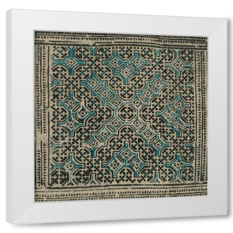 Block Print Textile II White Modern Wood Framed Art Print by Vision Studio