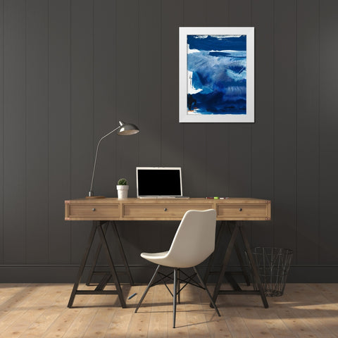 Custom Blue Amore III White Modern Wood Framed Art Print by Jasper, Sisa