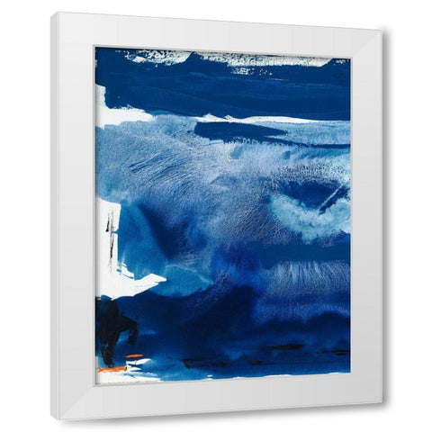 Custom Blue Amore III White Modern Wood Framed Art Print by Jasper, Sisa