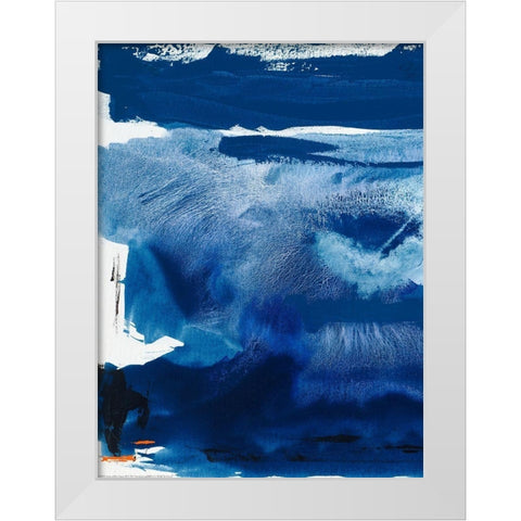 Custom Blue Amore III White Modern Wood Framed Art Print by Jasper, Sisa