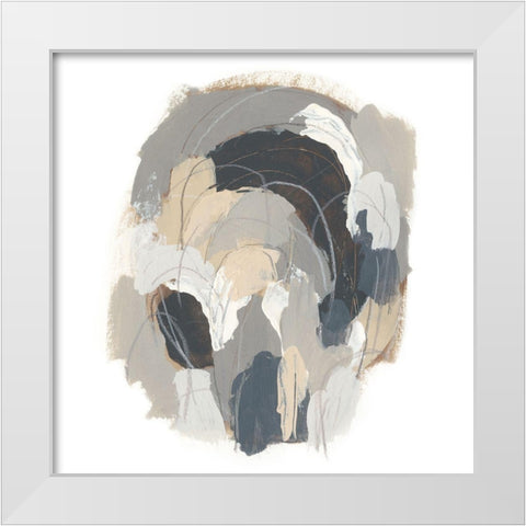 Neutral Vortex I White Modern Wood Framed Art Print by Vess, June Erica