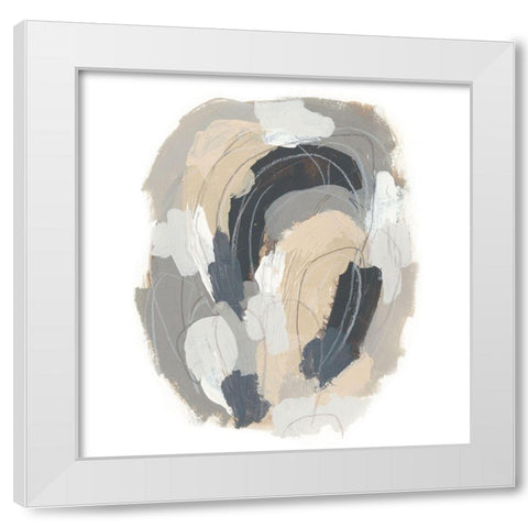 Neutral Vortex III White Modern Wood Framed Art Print by Vess, June Erica