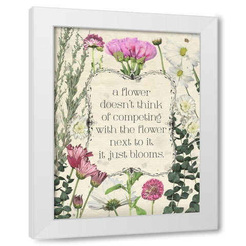 Pressed Floral Quote III White Modern Wood Framed Art Print by Popp, Grace