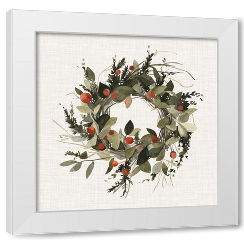 Farmhouse Wreath II White Modern Wood Framed Art Print by Scarvey, Emma