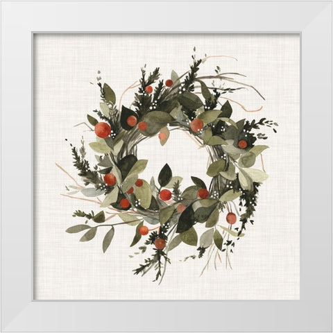 Farmhouse Wreath II White Modern Wood Framed Art Print by Scarvey, Emma