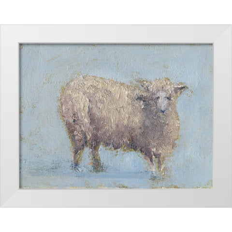 Sheep Strut I White Modern Wood Framed Art Print by Wendling, Marilyn