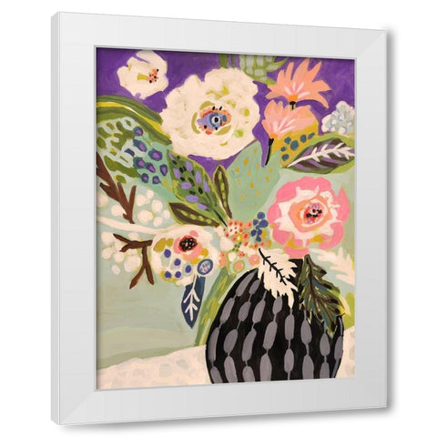 Fresh Flowers in Vase I White Modern Wood Framed Art Print by Fields, Karen